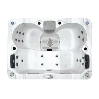 Top view of LYS4000 showing dual loungers and seating layout for STR and Airbnb use