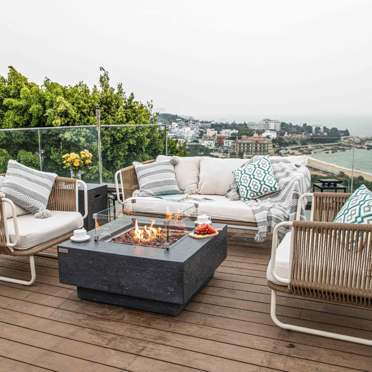Elementi Manhattan Concrete Fire Table