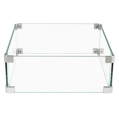 Square Glass Wind Guards for Fire Pits